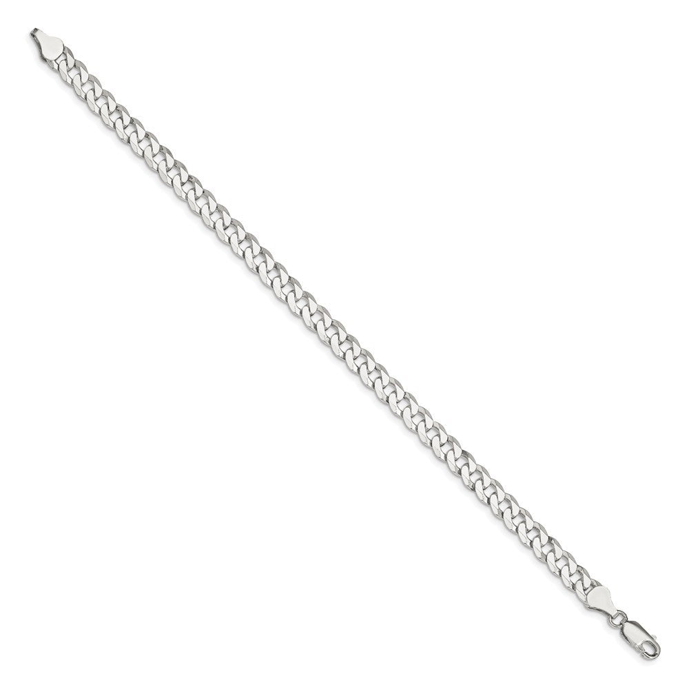 Sterling Silver 6mm Beveled Curb Chain Bracelet