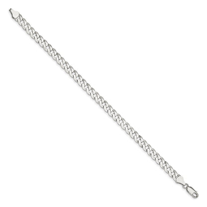 Sterling Silver 6mm Beveled Curb Chain Bracelet