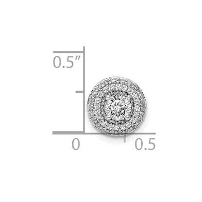 14k White Gold 4.1mm Center 1/4ct. Diamond Semi-mount Chain Slide Pendant