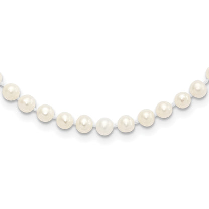 Sterling Silver Rhodium-plated 4-5mm White Cultured Pearl Necklace 20"