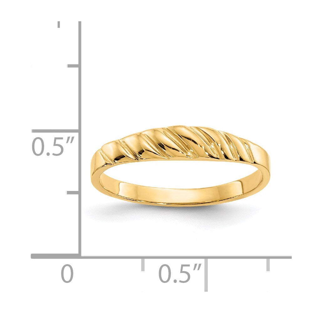 14K Yellow Gold Polished Valley Dome Ring