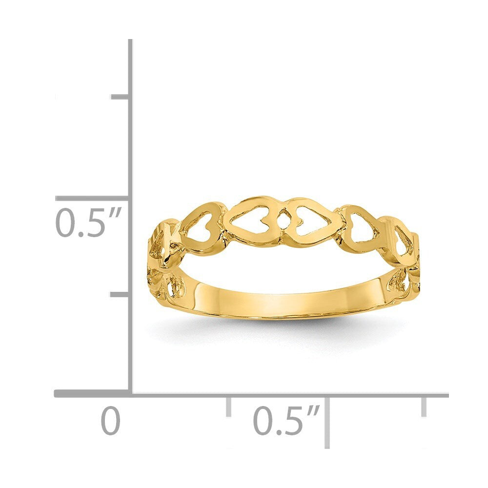 14K Yellow Gold Heart Ring