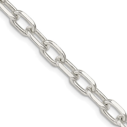 Sterling Silver 6.65mm Diamond-cut Long Link Cable Chain Necklace