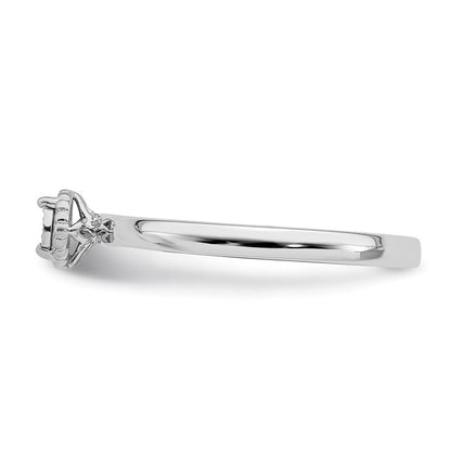 Sterling Silver Rhodium Plated Polished Diamond Ring Size 8