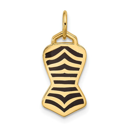 14k Yellow Gold One Piece Swimsuit Charm Pendant for Women