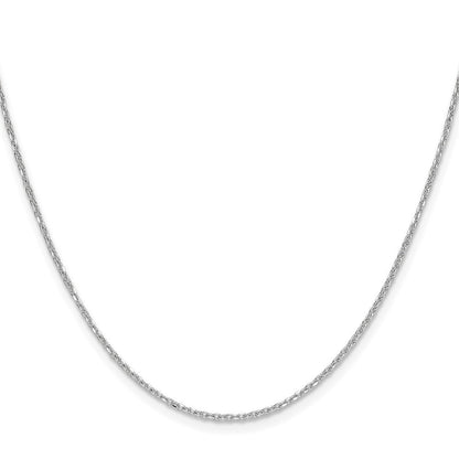 14k White Gold 1.4mm Diamond-Cut Forzantine Cable Chain Necklace