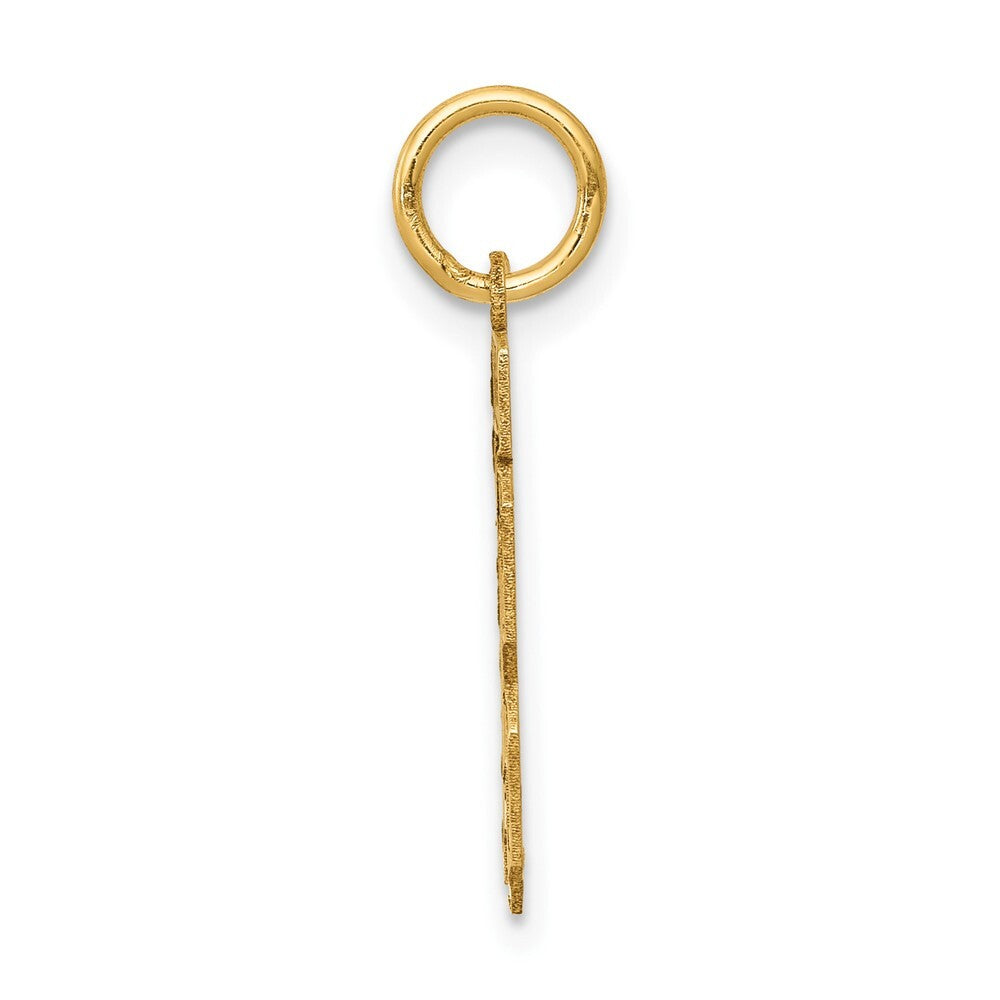 14k Yellow Gold Small Satin Number 13 Charm Pendant for Women