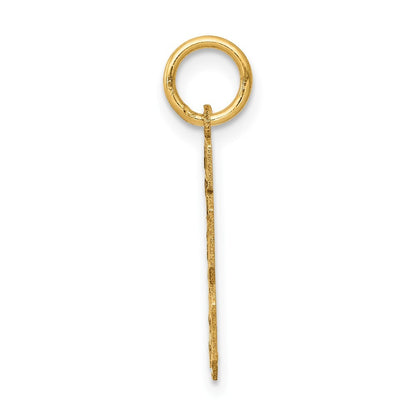14k Yellow Gold Small Satin Number 13 Charm Pendant for Women