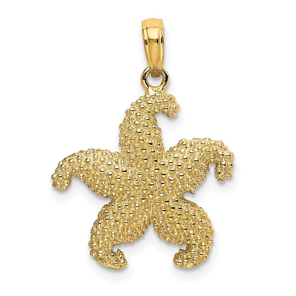 14k Yellow Gold Starfish Charm Pendant for Women