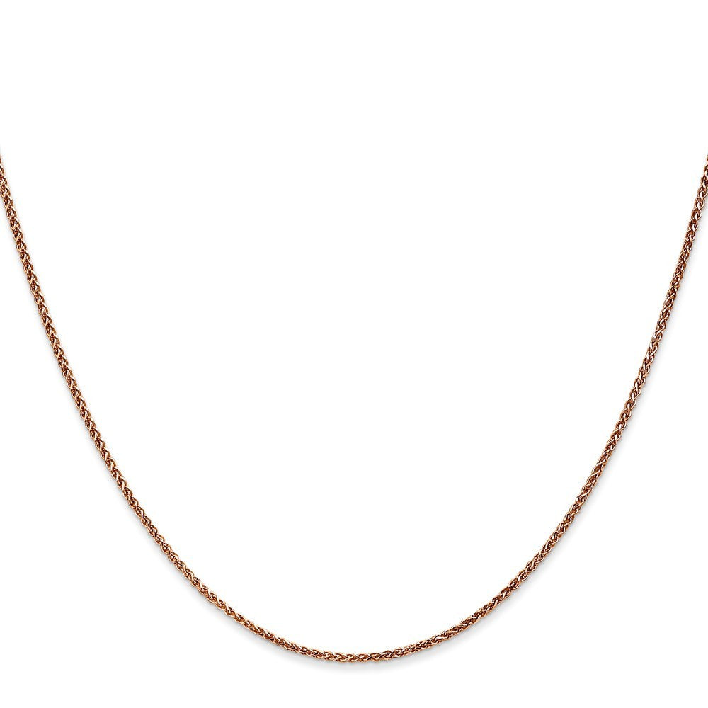 14K Rose Gold 16 inch 1.25mm Diamond-cut Spiga Chain Necklace