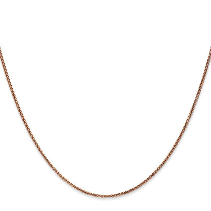 14K Rose Gold 16 inch 1.25mm Diamond-cut Spiga Chain Necklace