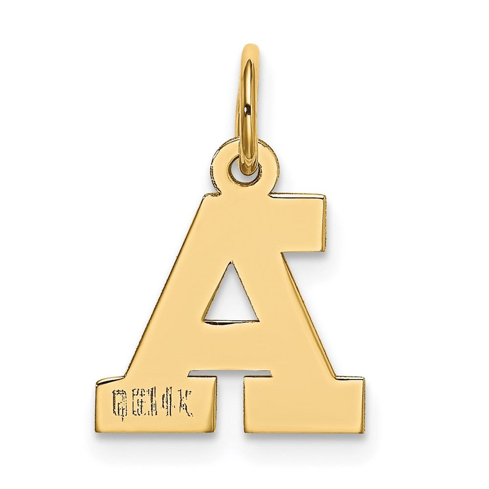 14k Yellow Gold Small Block Letter A Initial Charm