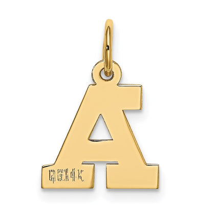 14k Yellow Gold Small Block Letter A Initial Charm