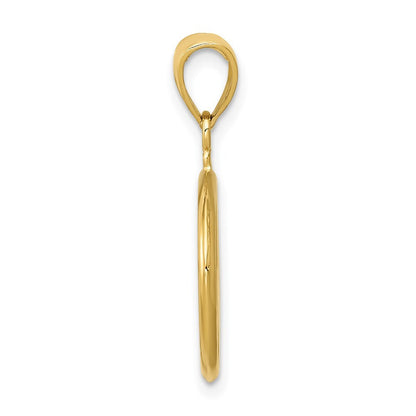 14k Yellow Gold 3D Polished Peace Sign Charm Pendant for Women