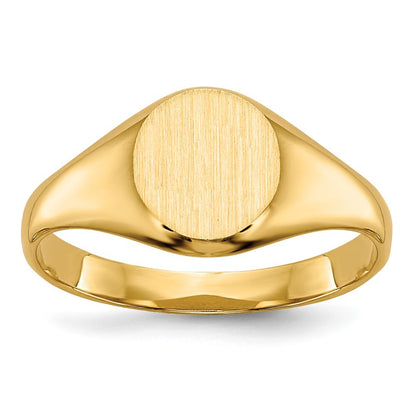 14K Yellow Gold Childs Closed Back Signet Ring
