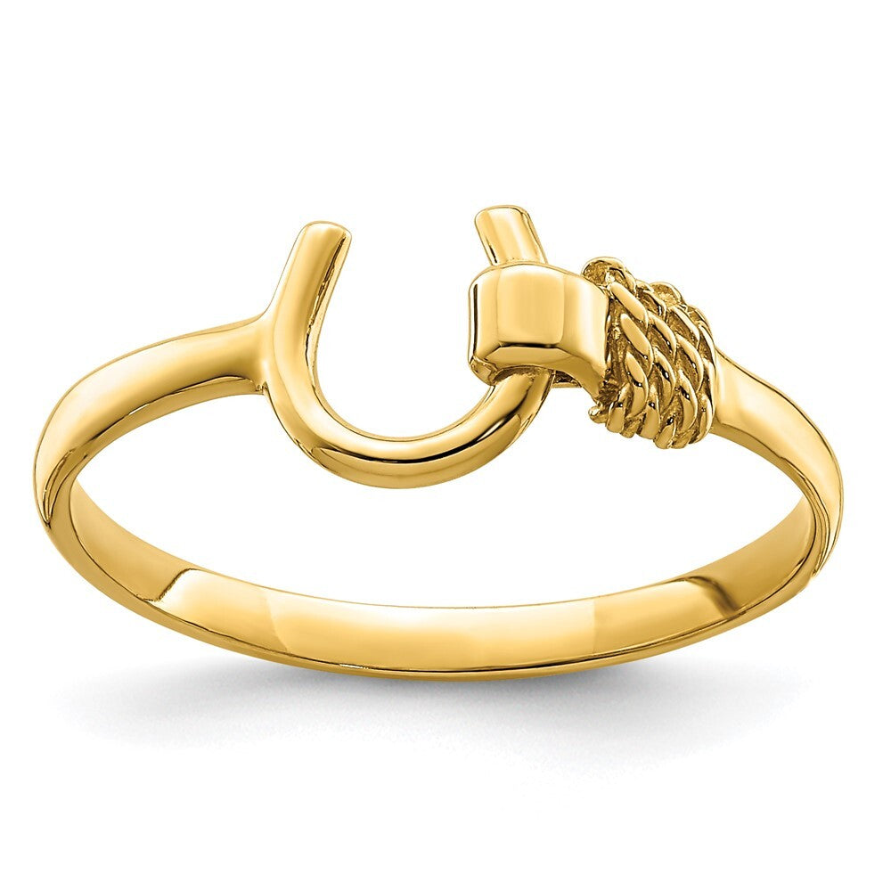 14K Yellow Gold Horseshoe Ring Size 7