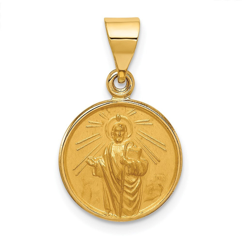 18k Yellow Gold Saint Jude Thaddeus Medal Pendant for Women