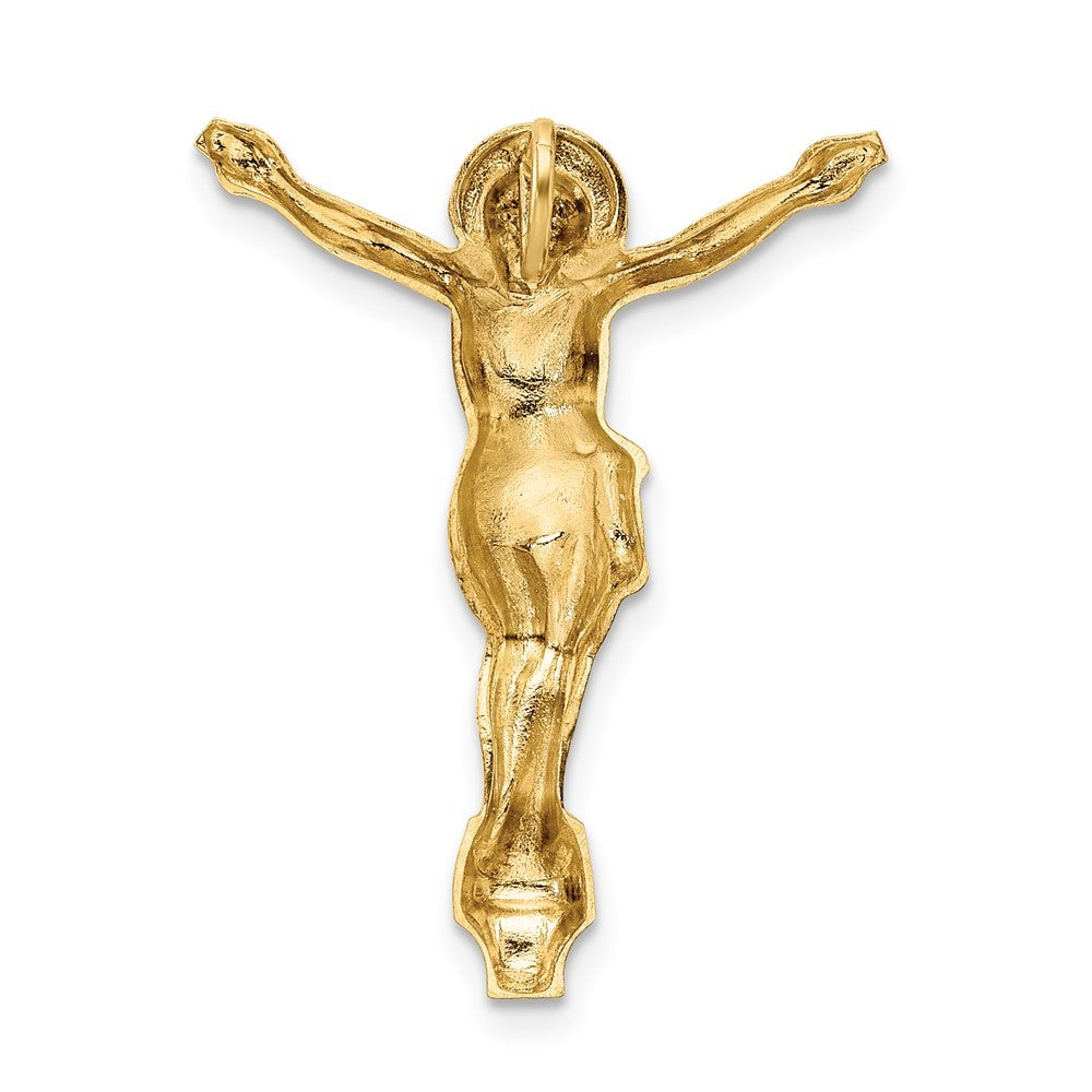14k Yellow Gold Polished Solid Risen Christ Chain Slide