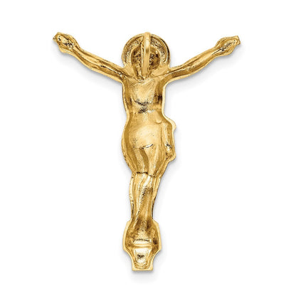 14k Yellow Gold Polished Solid Risen Christ Chain Slide