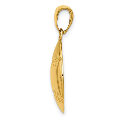 14k Yellow Gold Polished Baseball Charm Pendant for Women