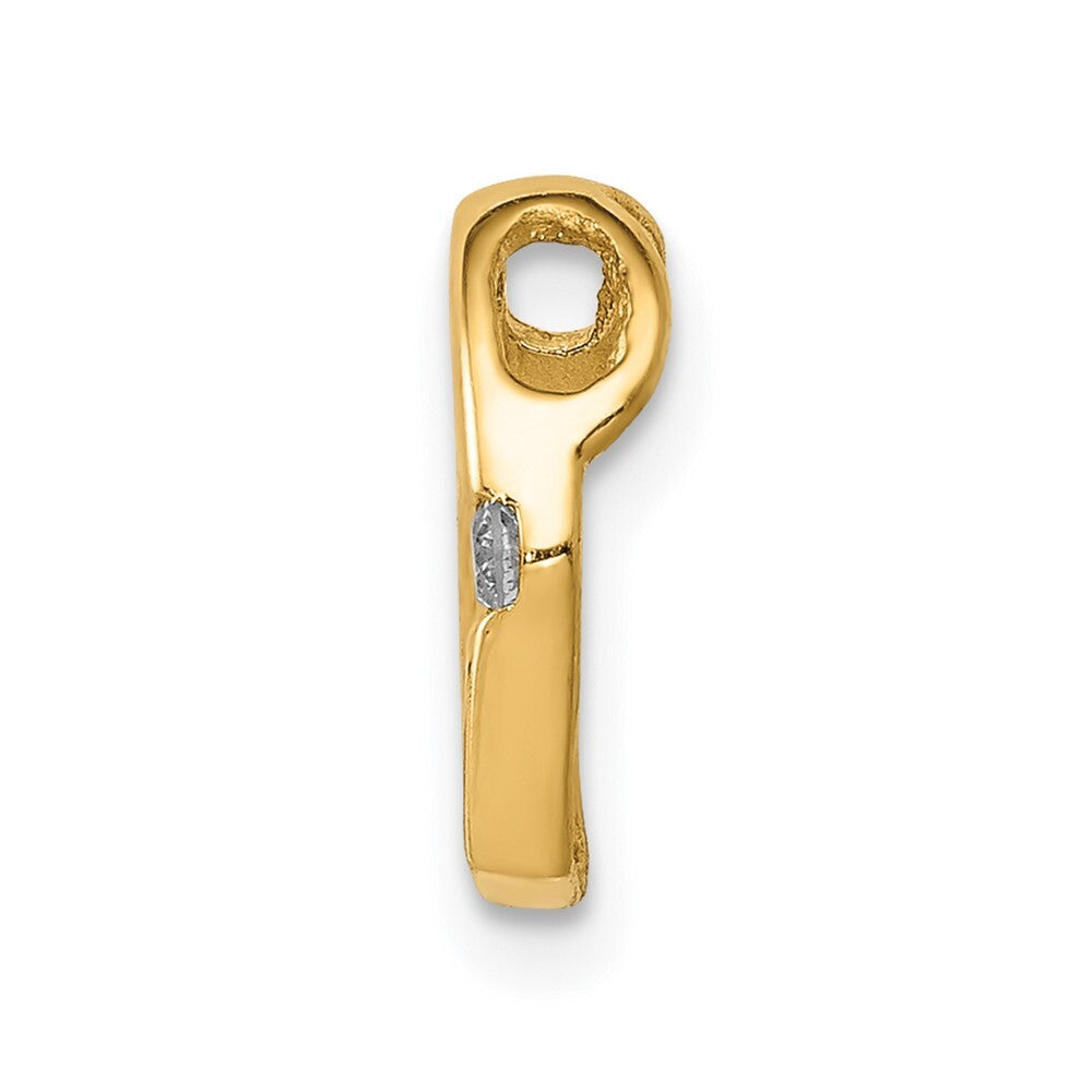 14k Yellow Gold AA Diamond Heart Chain Slide Pendant for Women