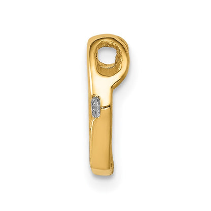 14k Yellow Gold AA Diamond Heart Chain Slide Pendant for Women