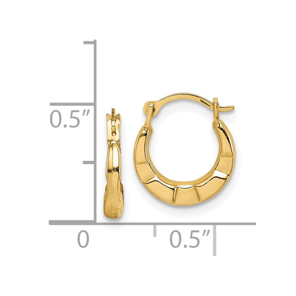 14k Yellow Gold Hoop Earrings Gift for Women