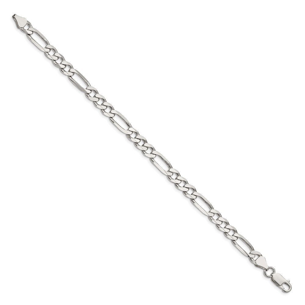 Sterling Silver 6.75mm Figaro Chain Bracelet