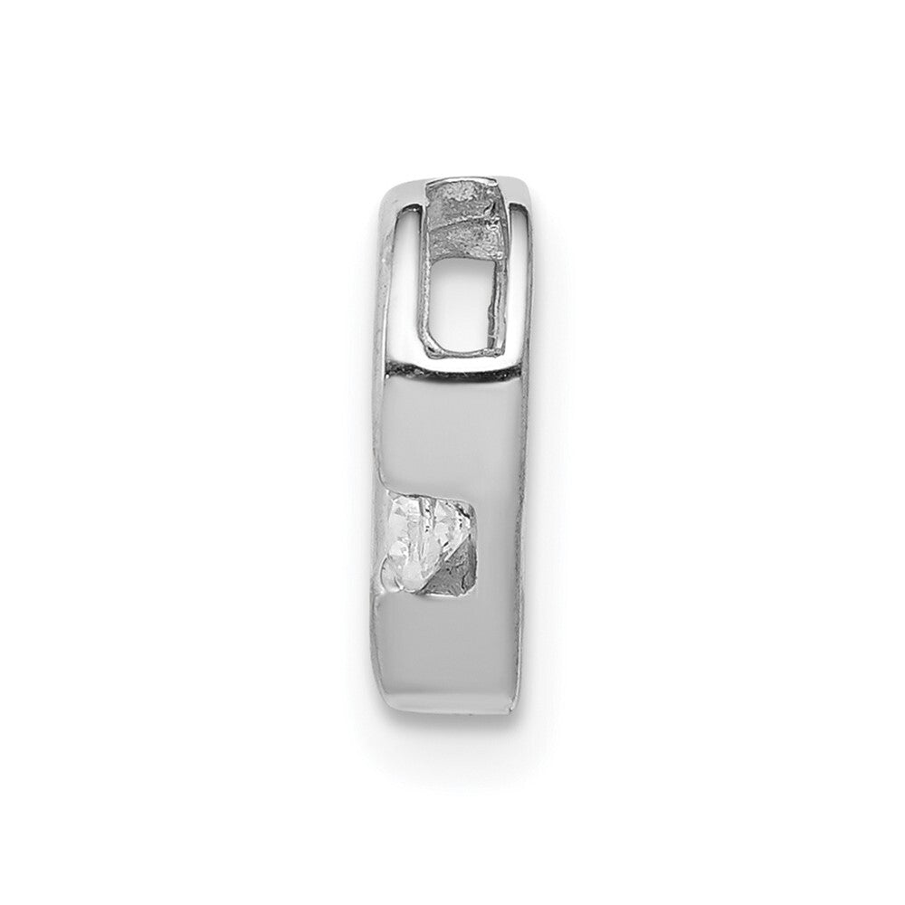 14k White Gold 1/20ct. Diamond Heart Chain Slide Pendant for Women