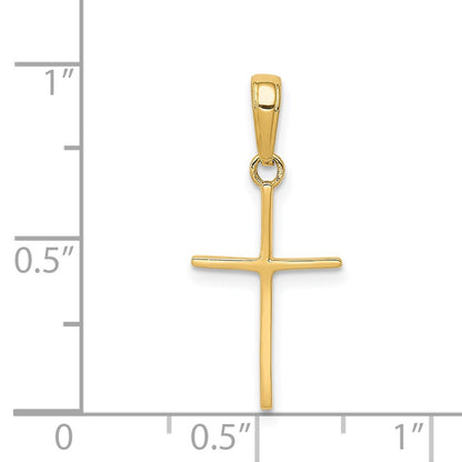 14k Yellow Gold Polished Cross Pendant for Women