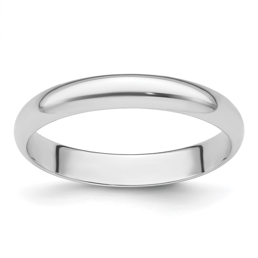 Platinum 3mm Half Round Featherweight Wedding Band Ring Size 6