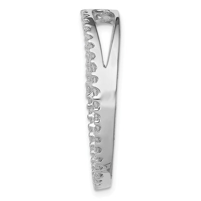 Sterling Silver Rhodium-platedCubic Zirconia Chain Slide Pendant