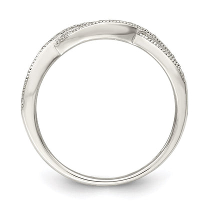 Sterling Silver Rhodium-plated CZ Ring