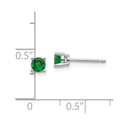 14k White Gold Tsavorite Stud Earrings Gift for Women