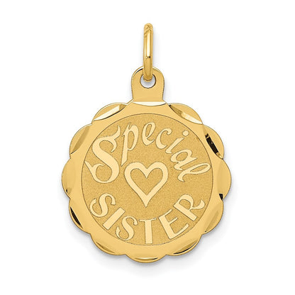 14k Yellow Gold SPECIAL SISTER Charm