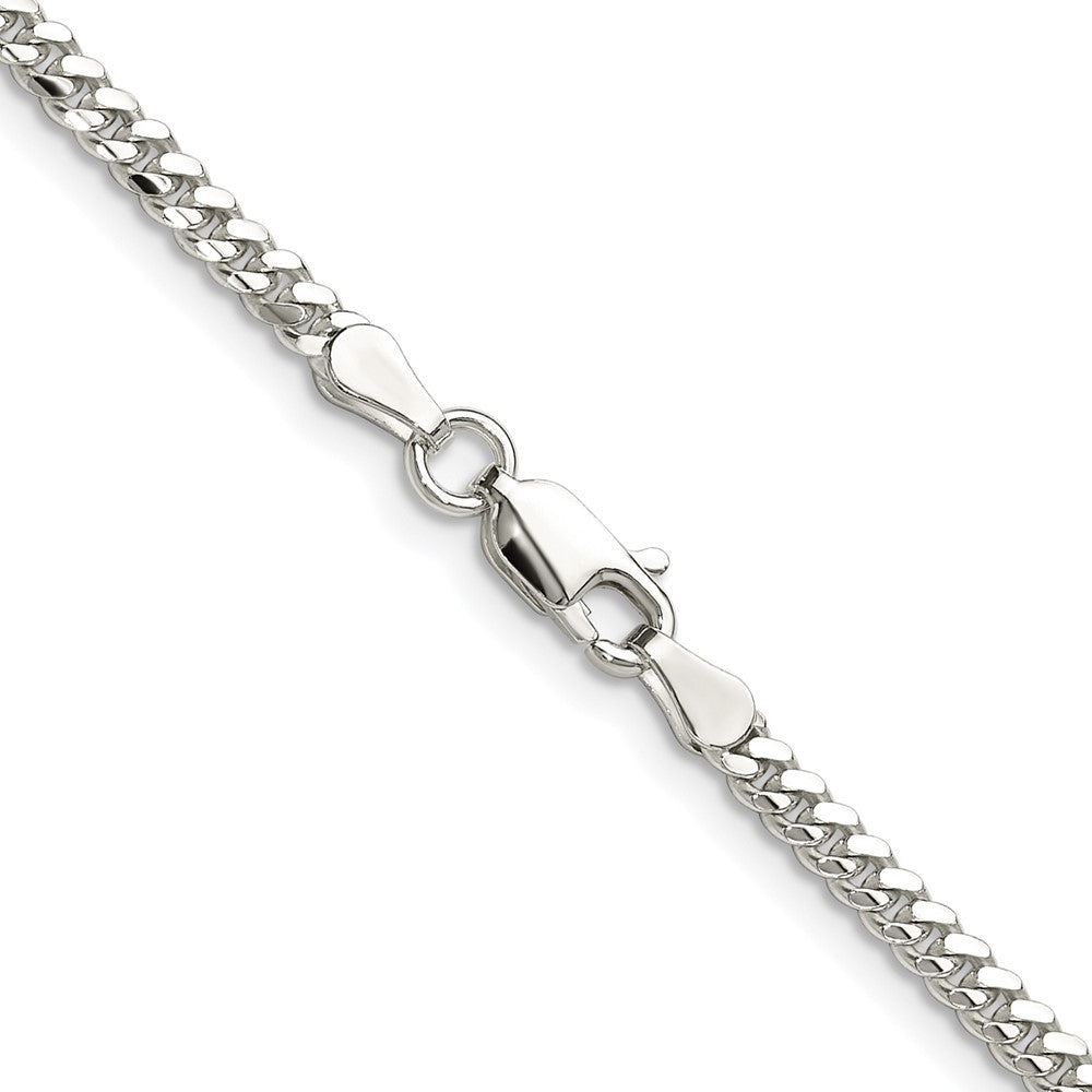 Sterling Silver Rhodium-plated Polished 2.9mm Domed Curb Chain Necklace