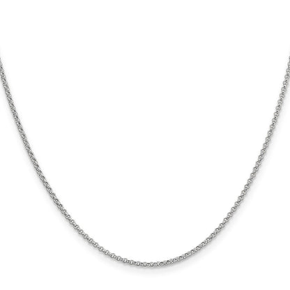 14K White Gold 20 inch 1.55mm Rolo Pendant Chain Necklace