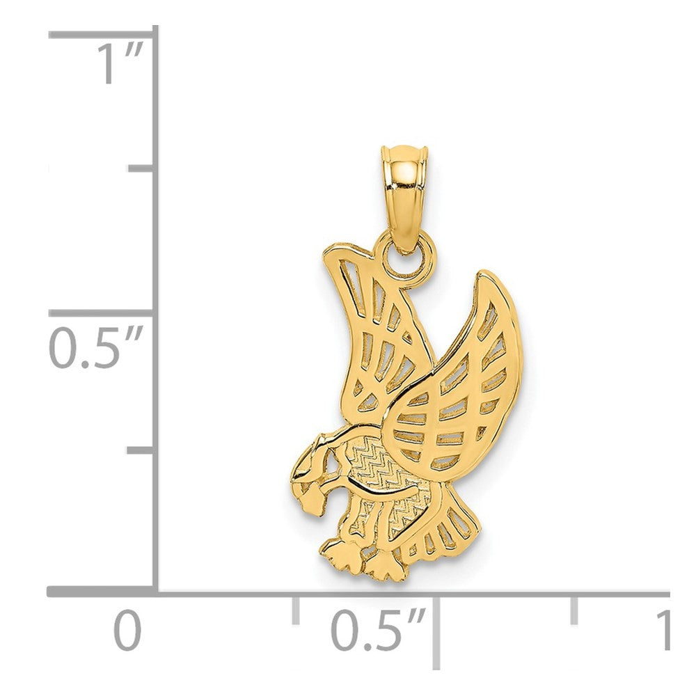 14k Yellow Gold Eagle Landing Charm