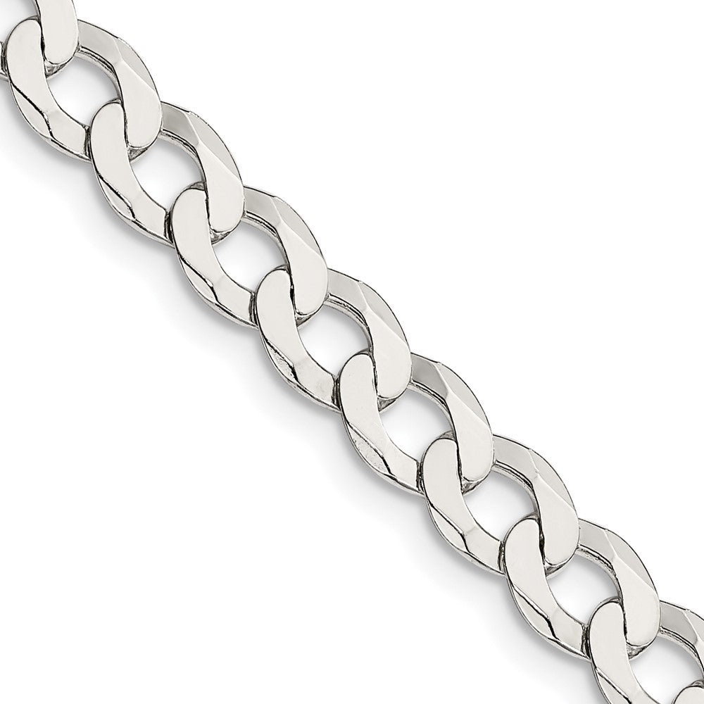 Sterling Silver 6.8mm Flat Curb Chain Necklace