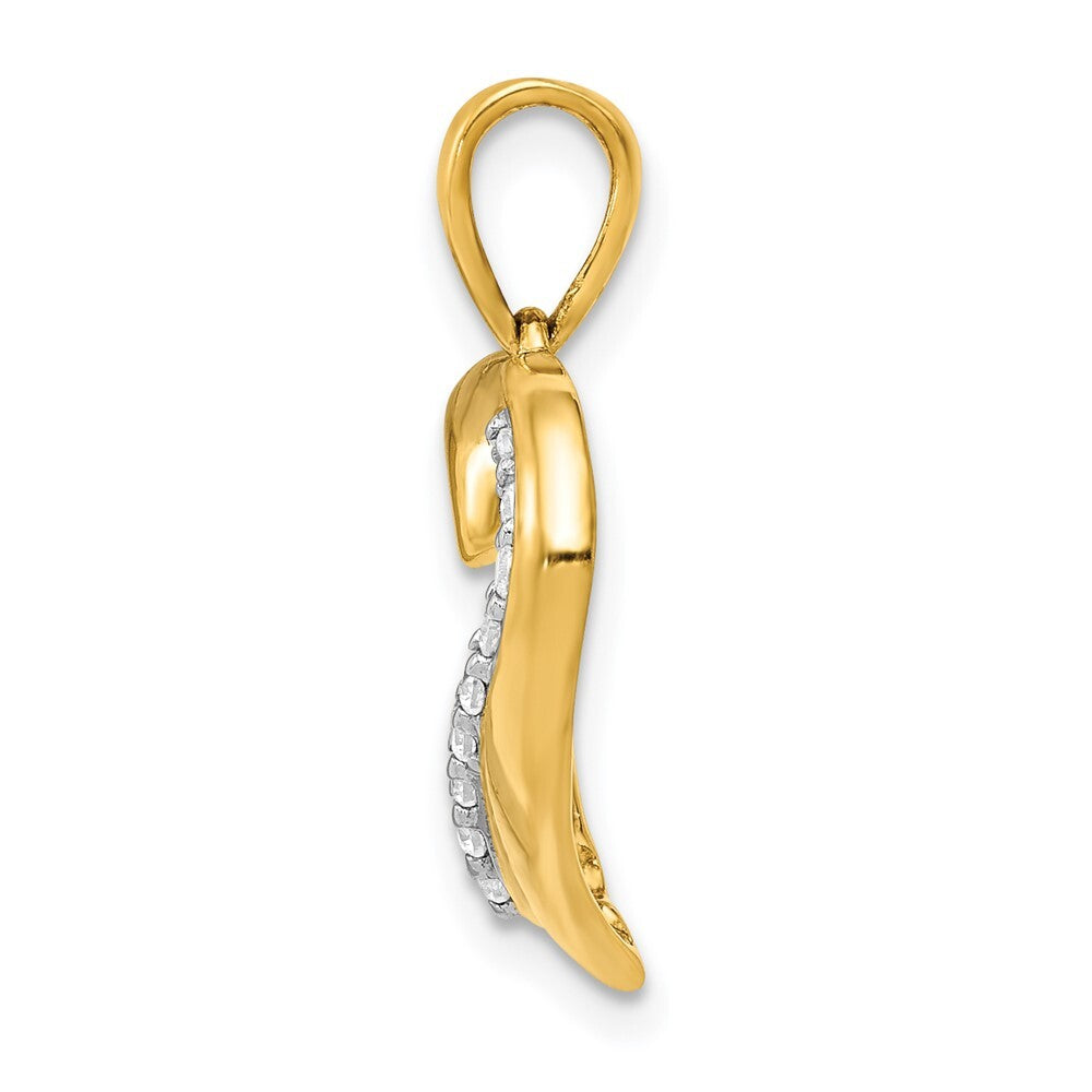14k Yellow Gold 1/10ct. Diamond Heart Pendant for Women