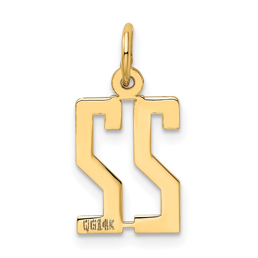 14k Yellow Gold Small Elongated Number 22 Charm Pendant for Women