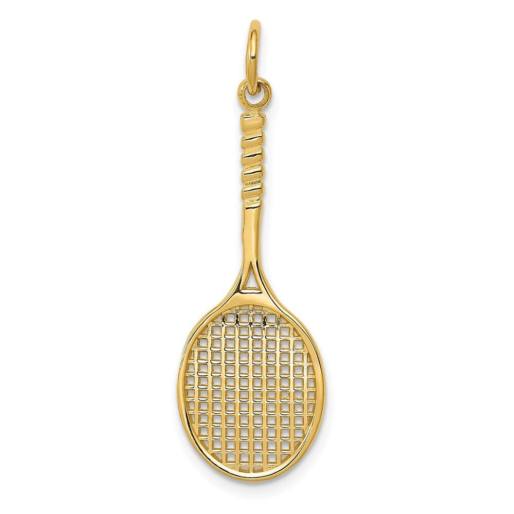 14k Yellow Gold Tennis Racquet Charm