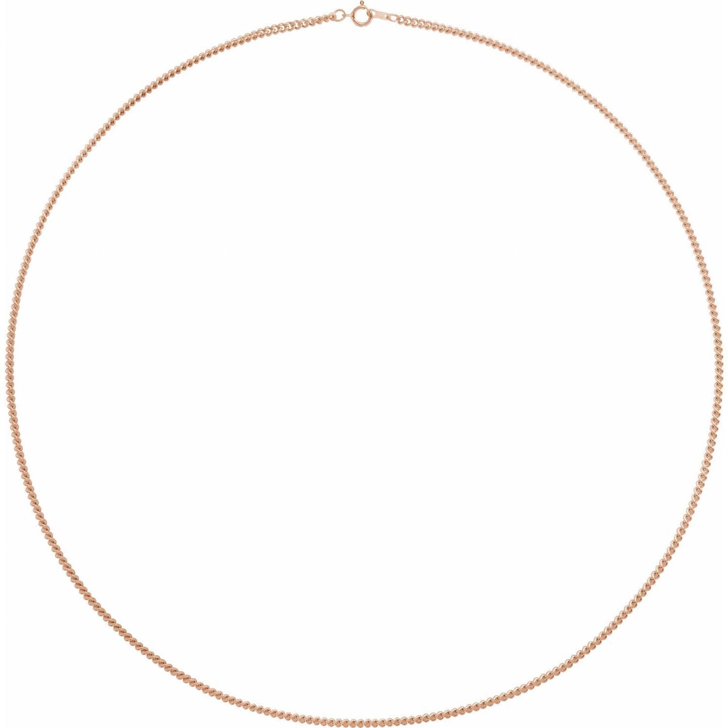 14k Rose Gold 2.25 mm Curb 20" Chain Necklace Fine Gift for Women