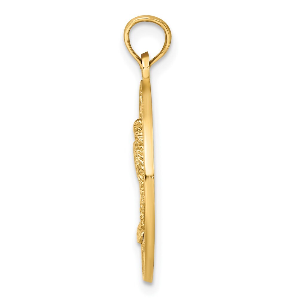 14k Yellow Gold CHARLESTON Palm Tree Charm Pendant for Women