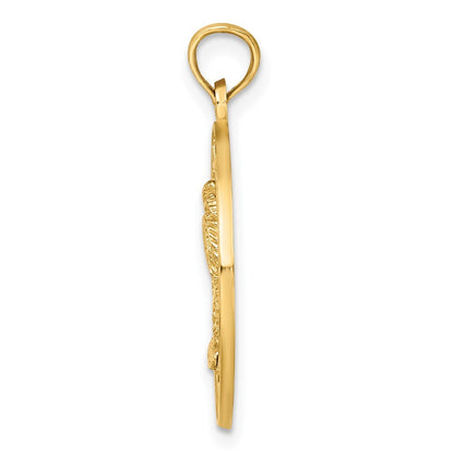 14k Yellow Gold CHARLESTON Palm Tree Charm Pendant for Women