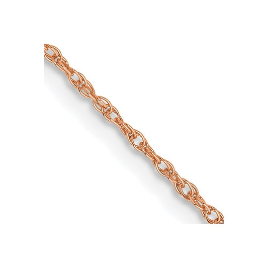 14K Rose Gold 16 inch .8mm Baby Rope Chain Necklace