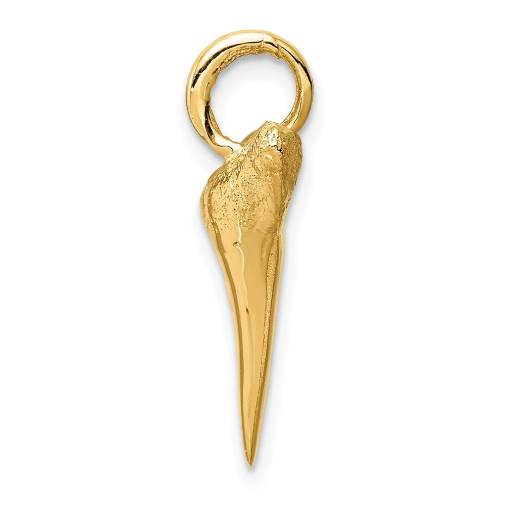 14k Yellow Gold Shark Tooth Pendant for Women