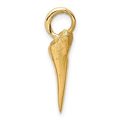 14k Yellow Gold Shark Tooth Pendant for Women