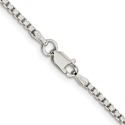 Sterling Silver 2mm Diamond-cut Round Box Chain Necklace