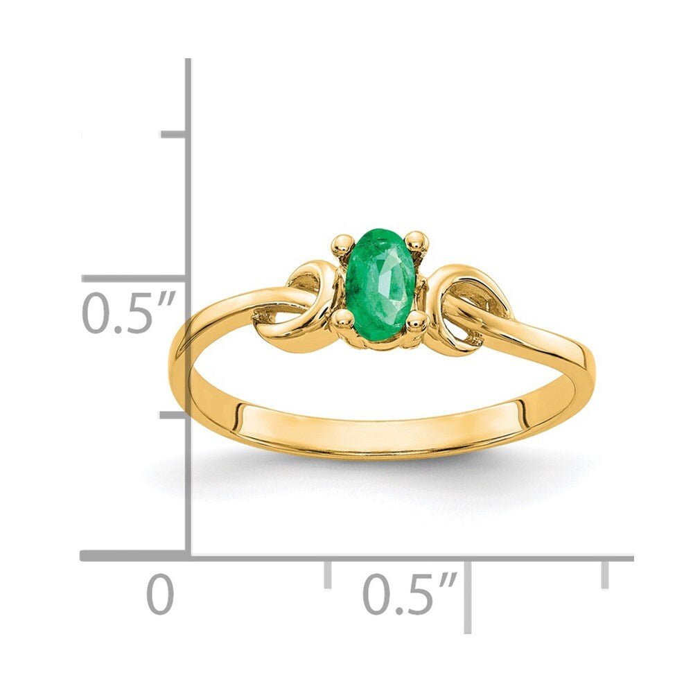 14K Yellow Gold 5x3mm Oval Emerald ring